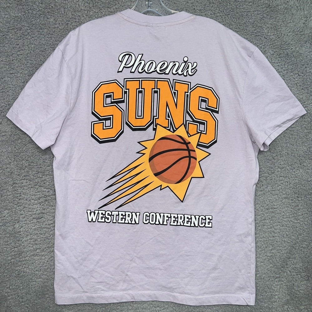VTG Phoenix Suns T Shirt Mens Sz L Purple Single Stitch Center Logo Back Hit Tee